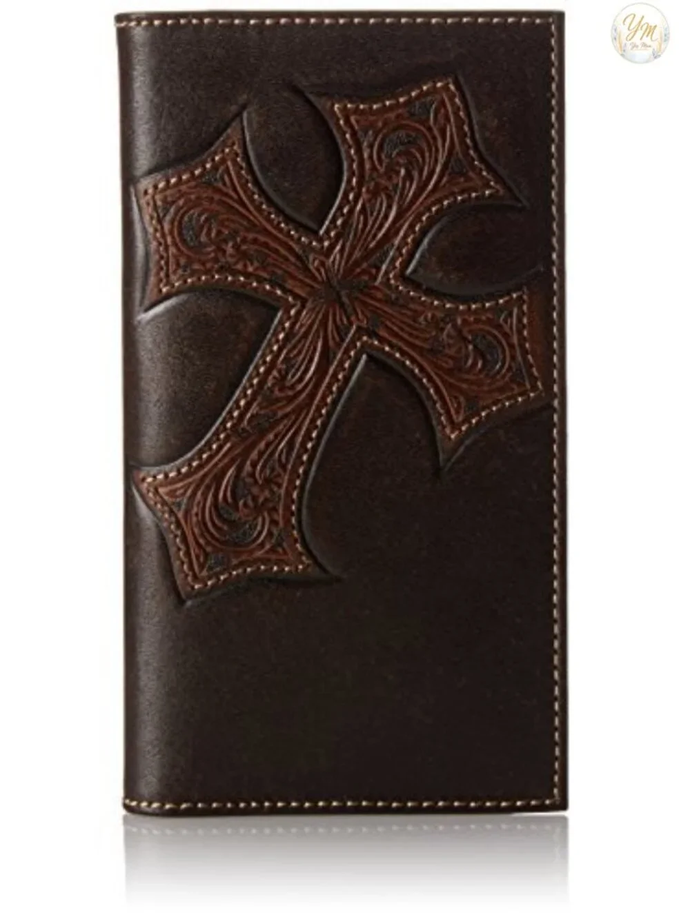 Nocona Men's Western Leather Bifold Wallet with Clear ID Window